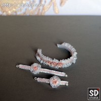 Набор украшений миниатюрных для куклы, ободок, бархотка, браслет