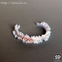 Набор украшений миниатюрных для куклы, ободок, бархотка, браслет