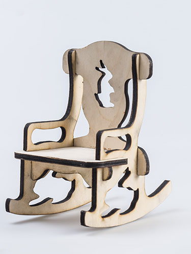 штамповка, кукольное деревянное кресло массового производства, вырезано из фанеры
