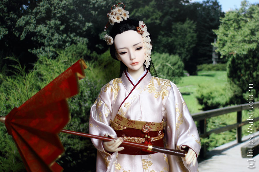 Кукольный японский национальный костюм, кимоно для шарнирной куклы, реконструкция