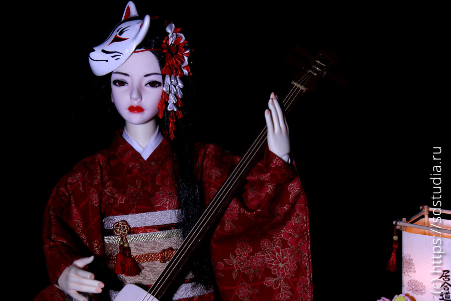 Кукольный косплей, японский национальный костюм кимоно, образ кицуне