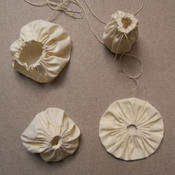 Декоративные тыквы текстильные из круглого отреза
