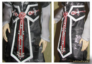 Украшения для пояса в китайской технике плетения из шнуров и японской технике плетения мидзухики