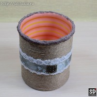 Карандашница в стиле рустик из картона и шпагата ручной работы Карандашница в стиле рустик из картона и шпагата ручной работы